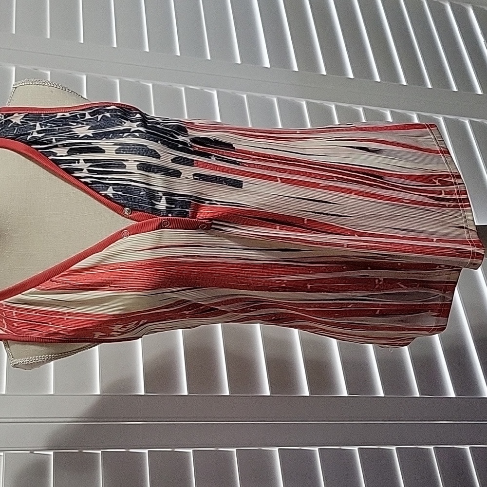 Elegant Red, White & Blue Tank Top